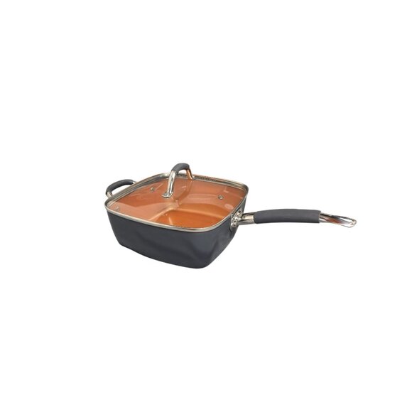 Eco+Chef Copper Series Cookware – 4 Pc Ceramic Non-Stick Set w/ Lid & Rack - Picture 2 of 8